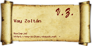 Vay Zoltán névjegykártya
